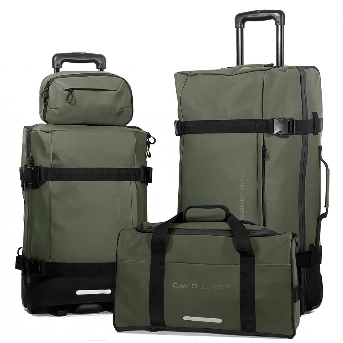 David Jones Lot 3 sacs voyage déperlants, cabine, soute, + 1 trousse de toilette