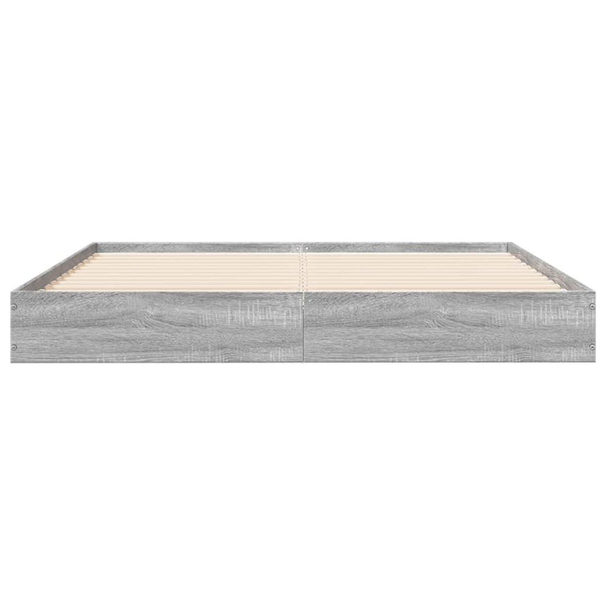 VIDAXL Cadre de lit sans matelas sonoma gris 140x200 cm