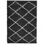 Voir la diapositive 2 : VIDAXL Tapis shaggy a poils longs moderne noir et creme 140x200 cm