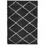 Voir la diapositive 2 : VIDAXL Tapis shaggy a poils longs moderne noir et creme 140x200 cm