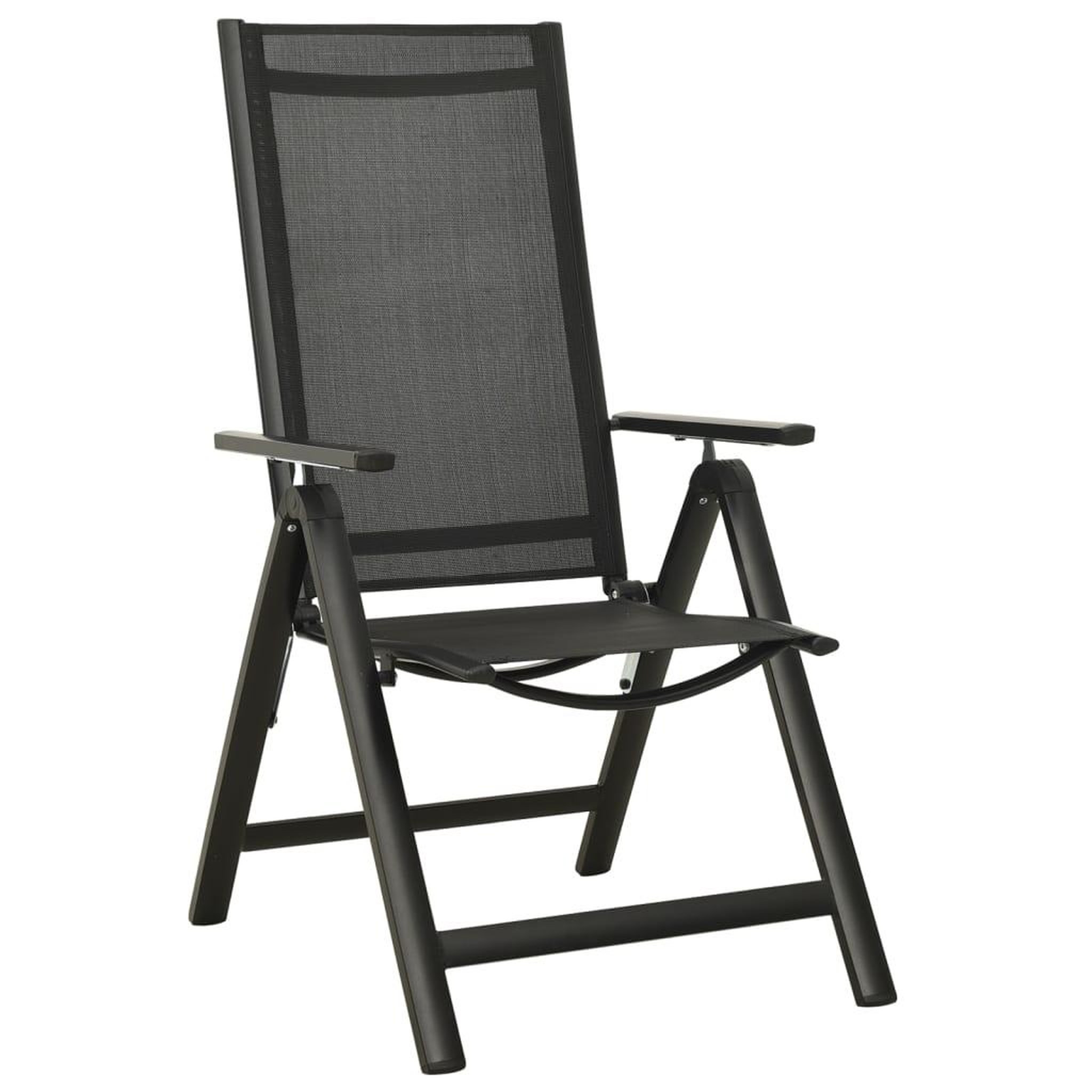 Voir la diapositive 2 : VIDAXL Chaises pliantes 2 pieces en textilene et aluminium noir