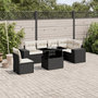 Voir la diapositive 1 : VIDAXL Salon de jardin 7 pcs avec coussins noir resine tressee