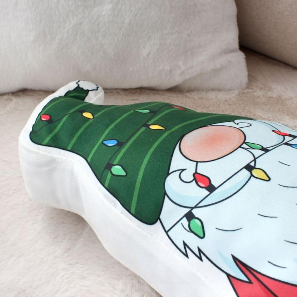 Paris Prix Coussin Déco de Noël 3D LED  Gnoma  40cm Multicolore