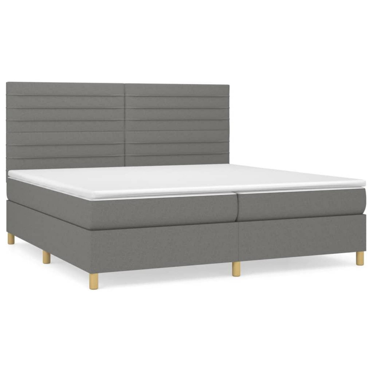 VIDAXL Sommier a lattes de lit avec matelas Gris fonce 200x200cm Tissu
