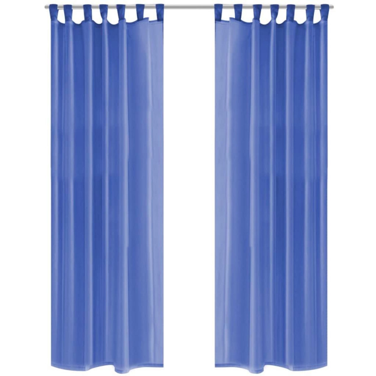 VIDAXL Rideau occultant 2 pcs Voile 140 x 225 cm Bleu royal