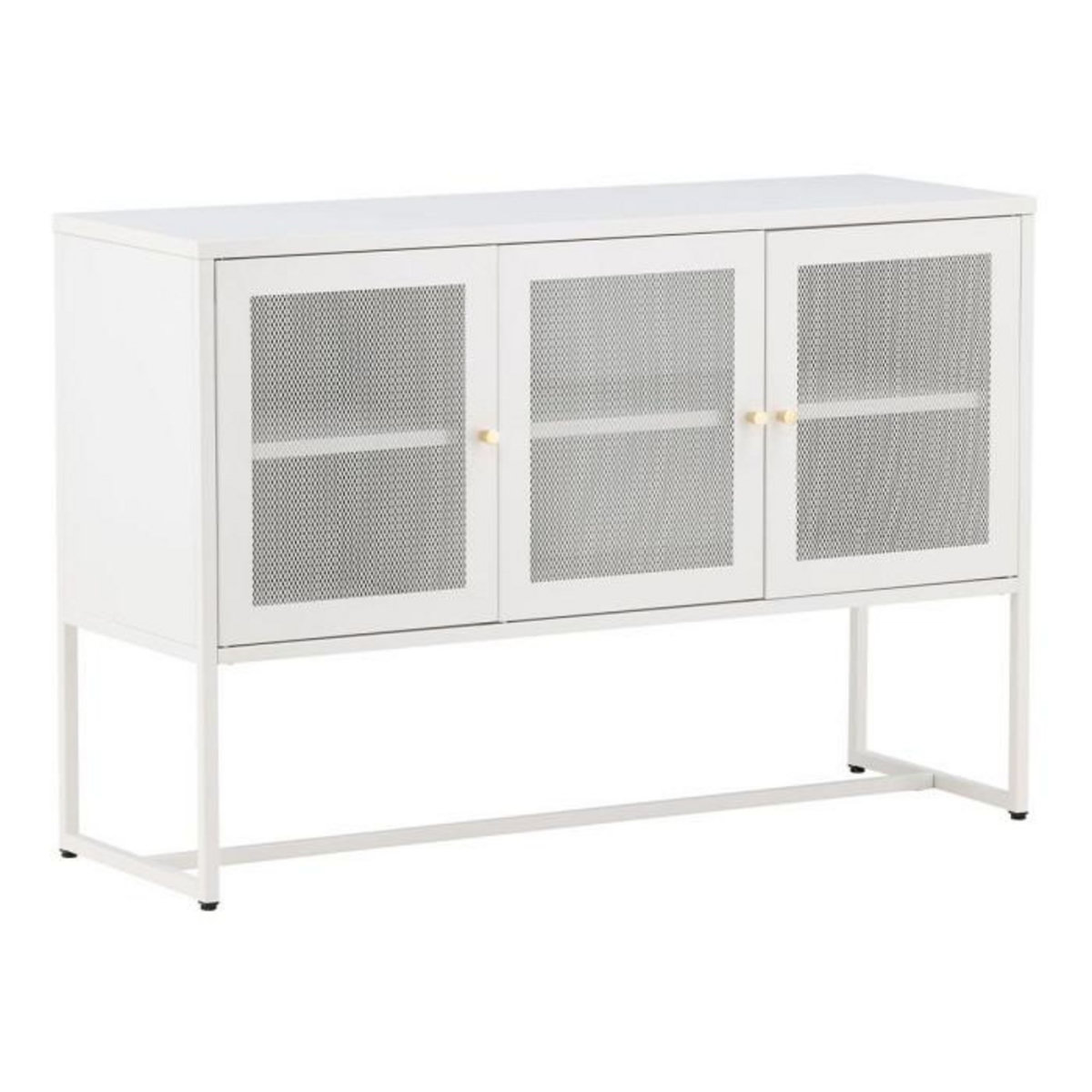 Paris Prix Bahut 3 Portes en Métal  Malla  120cm Blanc