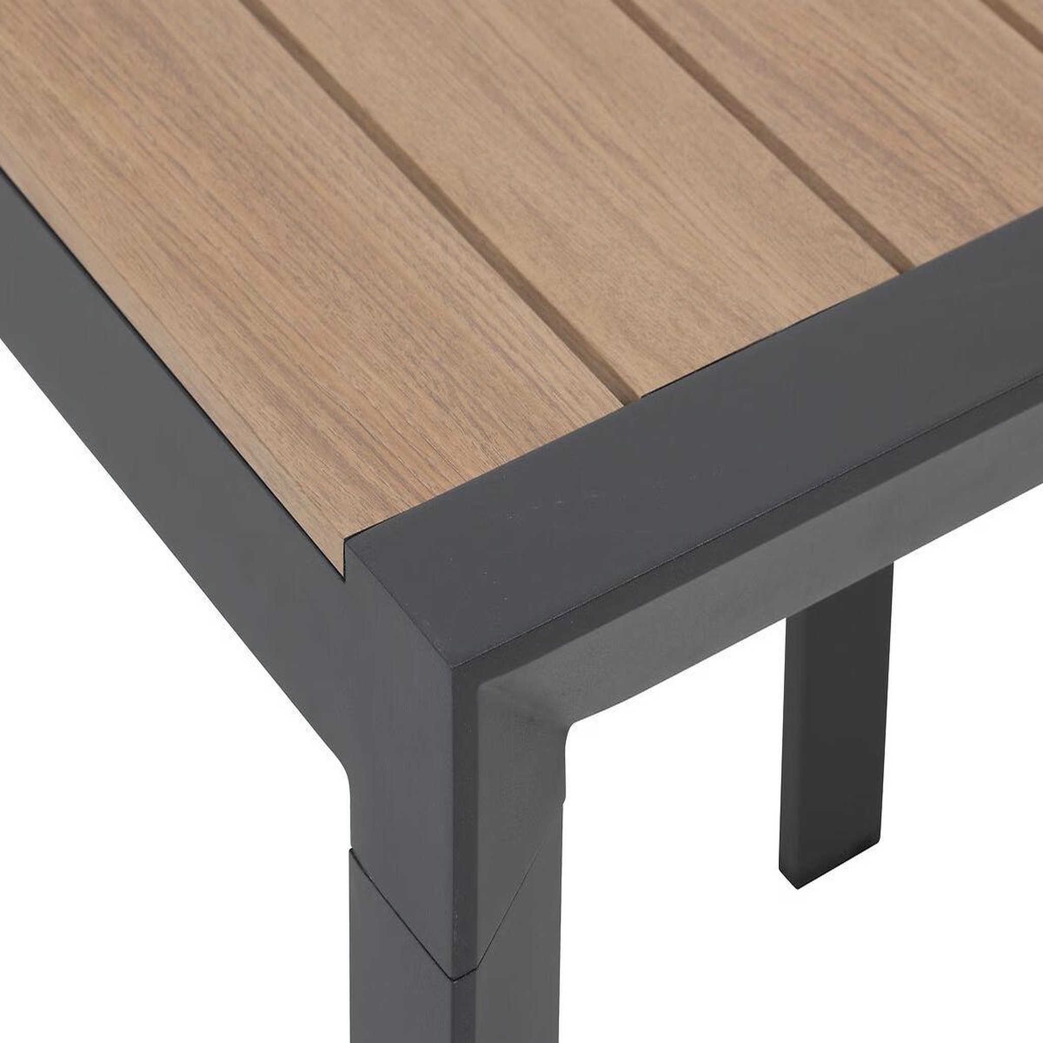 Voir la diapositive 5 : HESPERIDE Table de jardin carrée alu evasion 2 places effet bois - hespéride