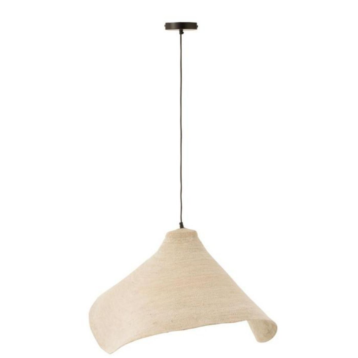 Paris Prix Lampe Suspension en Jonc  Cône  82cm Blanc