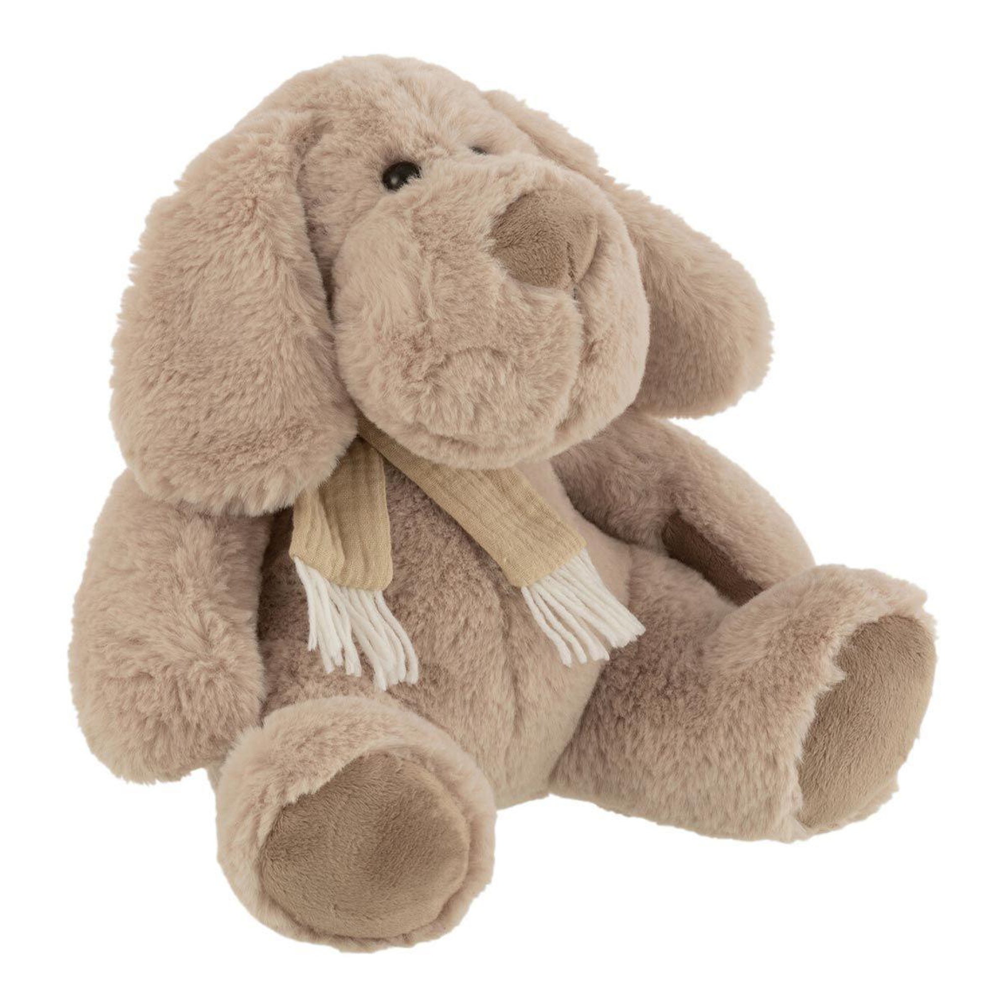 J-LINE Peluche enfant chien assis  walter  25cm beige