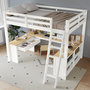 Voir la diapositive 5 : MERAX Lit mezzanine 90x200 cm coloris blanc pin
