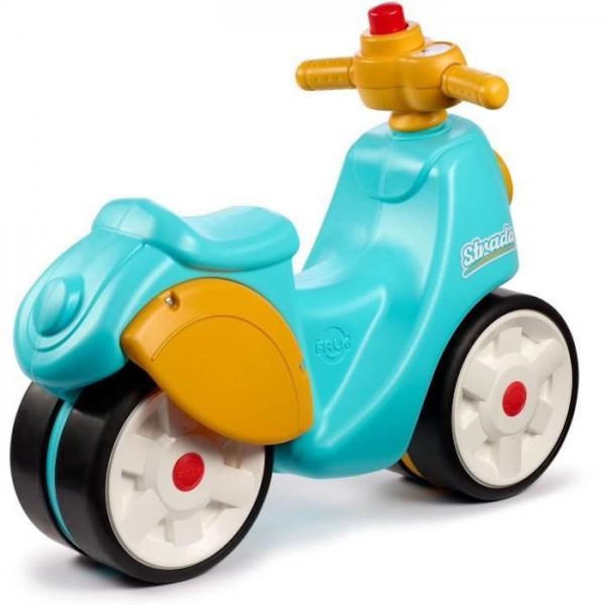 FALK Porteur Trotteur Scooter 1er âge - FALK - Stada - Jaune et bleu - Klaxon manuel - Roues silencieuses - Des 12 mois - 100% Fabriqué en France
