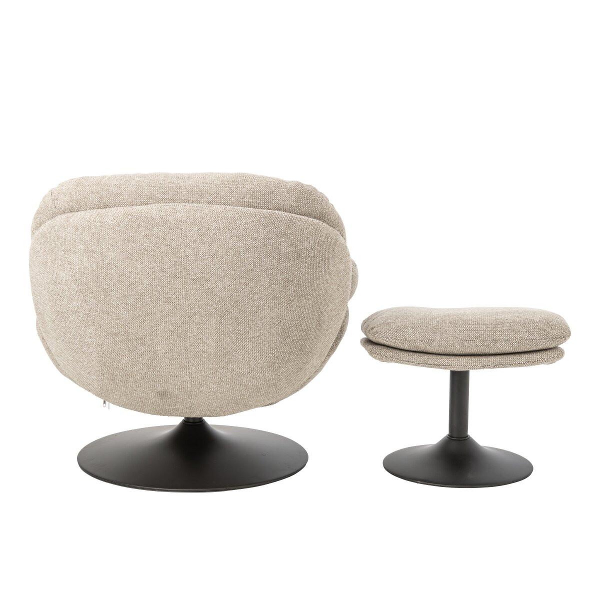 Voir la diapositive 4 : J-LINE Fauteuil avec pouf repose-pieds  helle  88cm beige