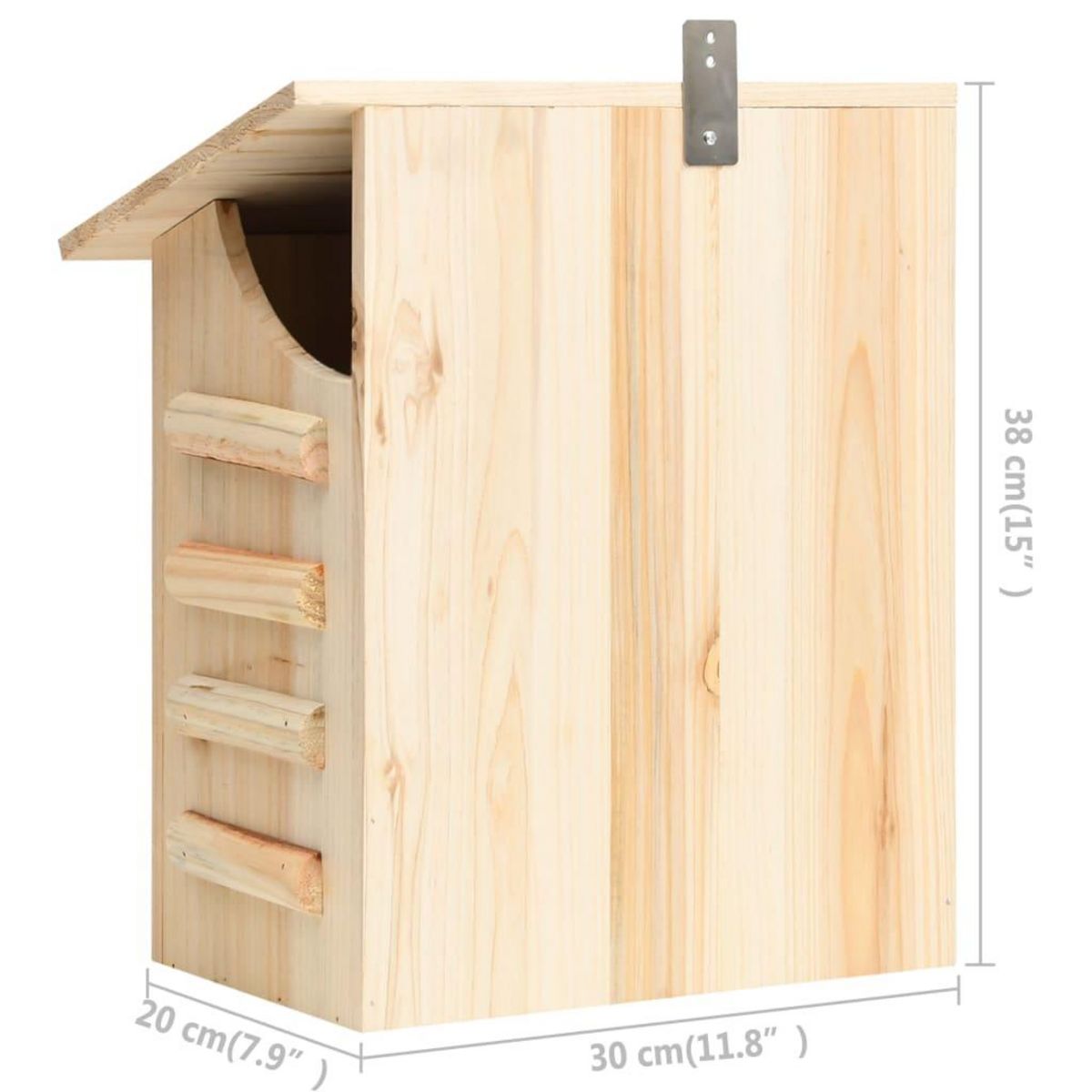 VIDAXL Maison pou chauve-souris Bois de sapin massif 30x20x38 cm