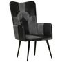 Voir la diapositive 2 : VIDAXL Chaise a oreilles Noir et gris Cuir veritable