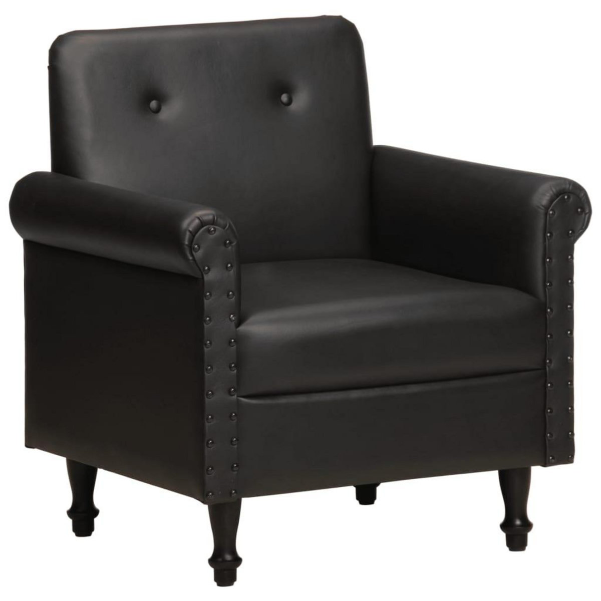 VIDAXL Chaise cabriolet noir cuir veritable