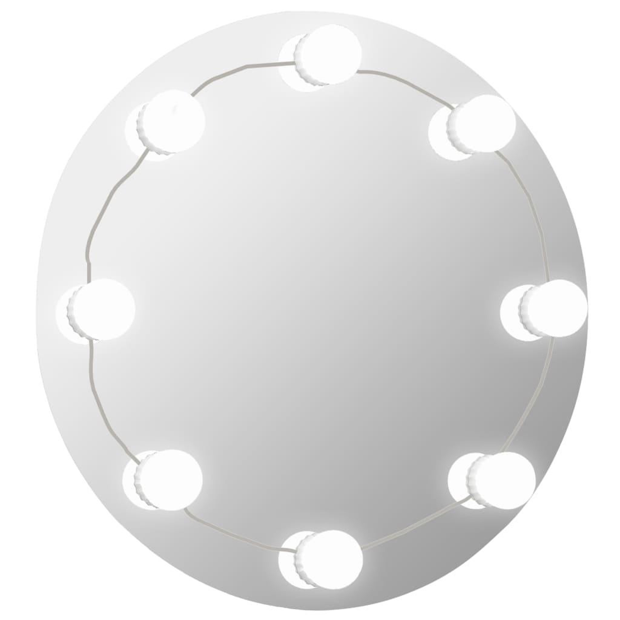 Voir la diapositive 2 : VIDAXL Miroir mural sans cadre avec lampes LED Rond Verre