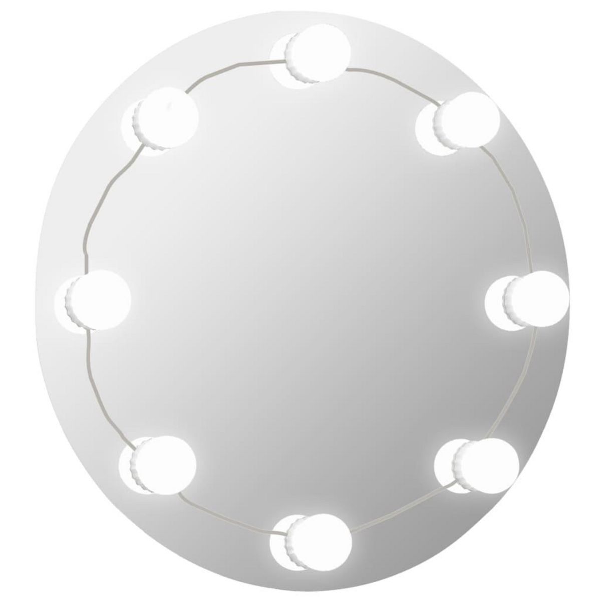 VIDAXL Miroir mural sans cadre avec lampes LED Rond Verre