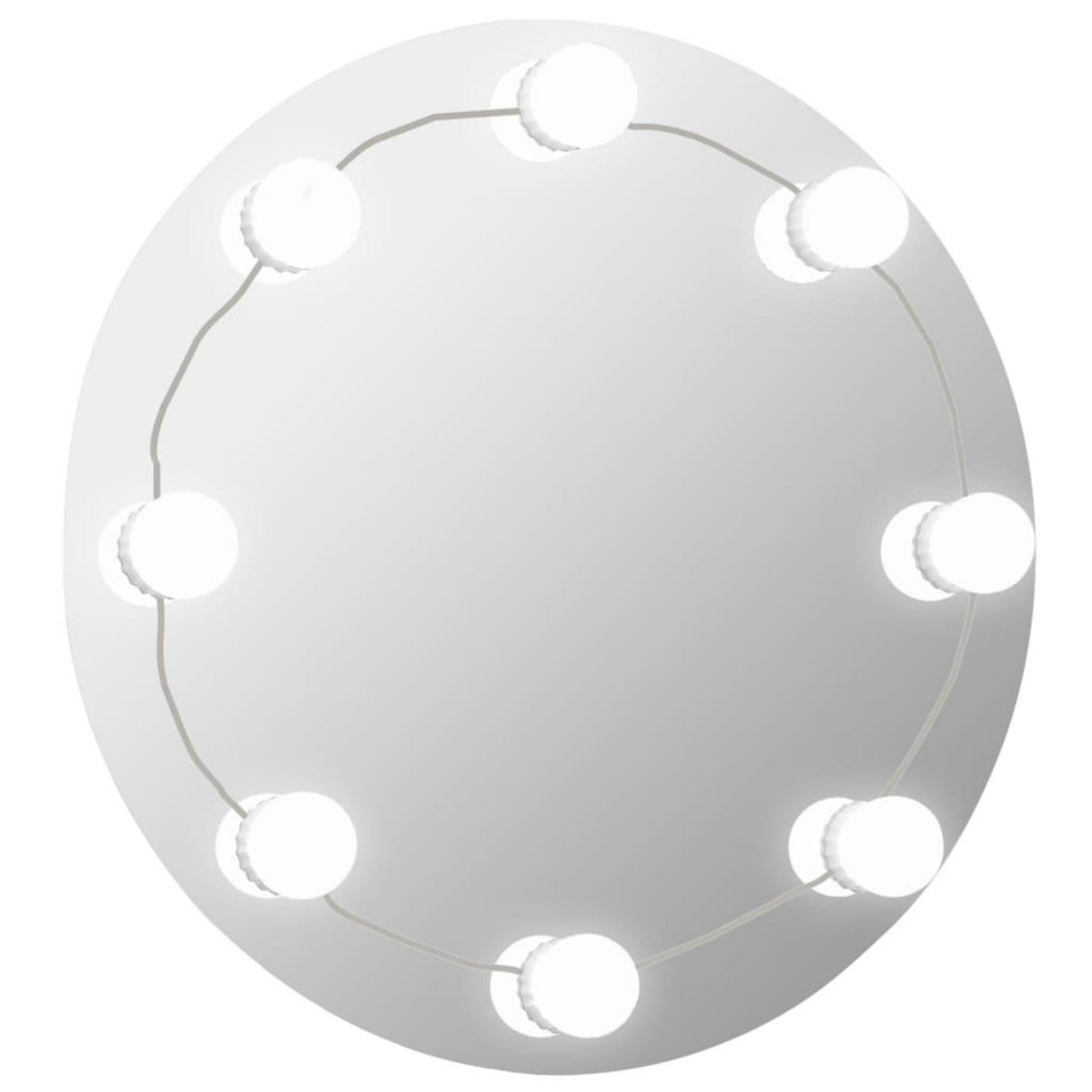 VIDAXL Miroir mural sans cadre avec lampes LED Rond Verre