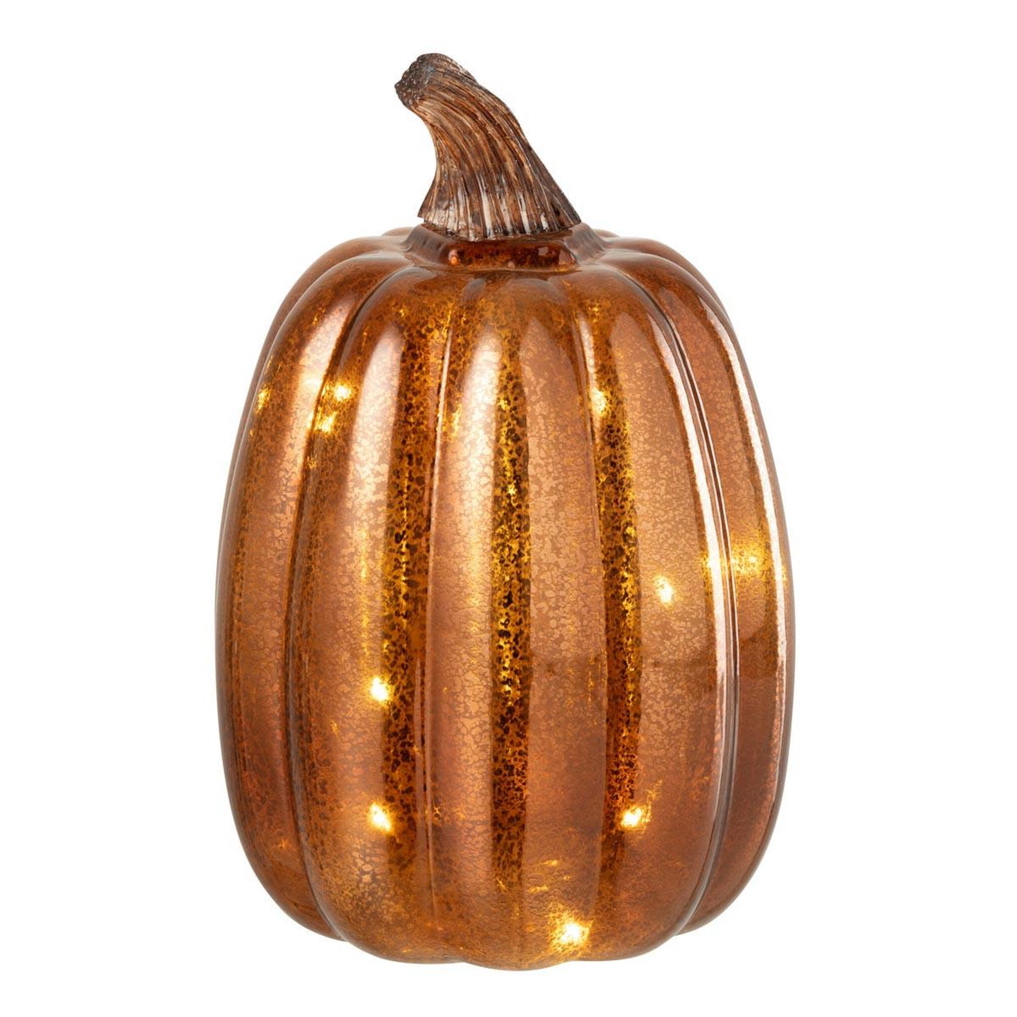 J-LINE Citrouille à led  automn  21cm marron
