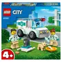 LEGO City 60382 L'intervention du véhicule vétérinaire,  Jouet Ambulance pour Animaux, avec 2 Minifigurines et Figurines Chat et Chien, Enfants 4 Ans