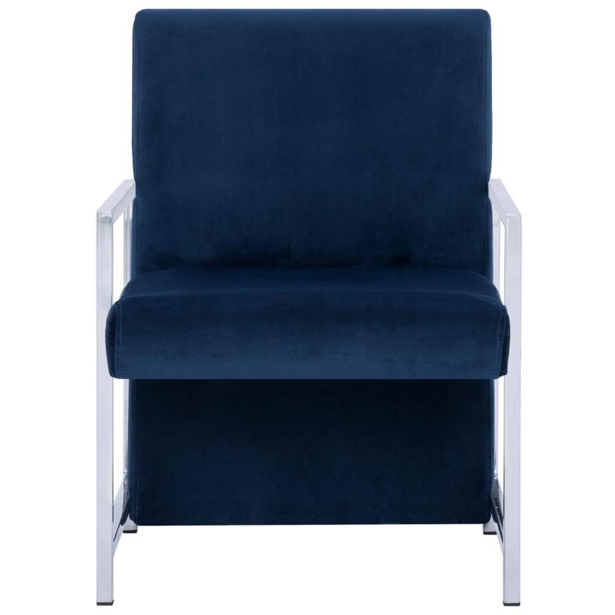 VIDAXL Fauteuil avec pieds chromes Bleu Velours