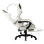 Voir la diapositive 4 : VIDAXL Fauteuil de jeux video et repose-pied Noir et blanc Similicuir
