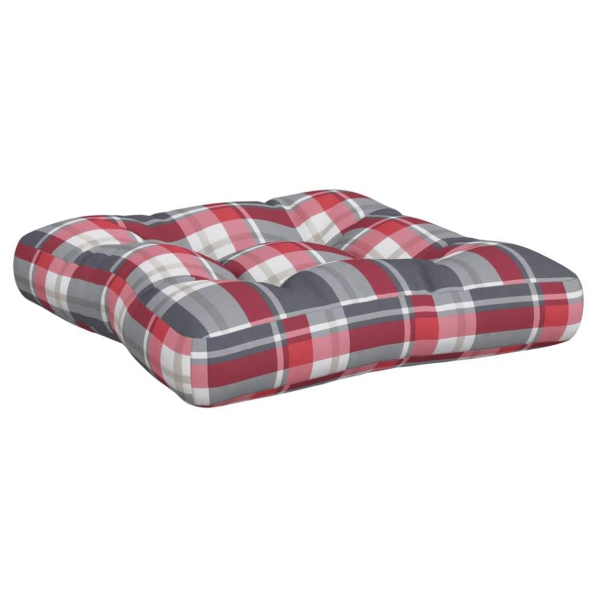 VIDAXL Coussins de palette lot de 2 motif a carreaux rouge tissu