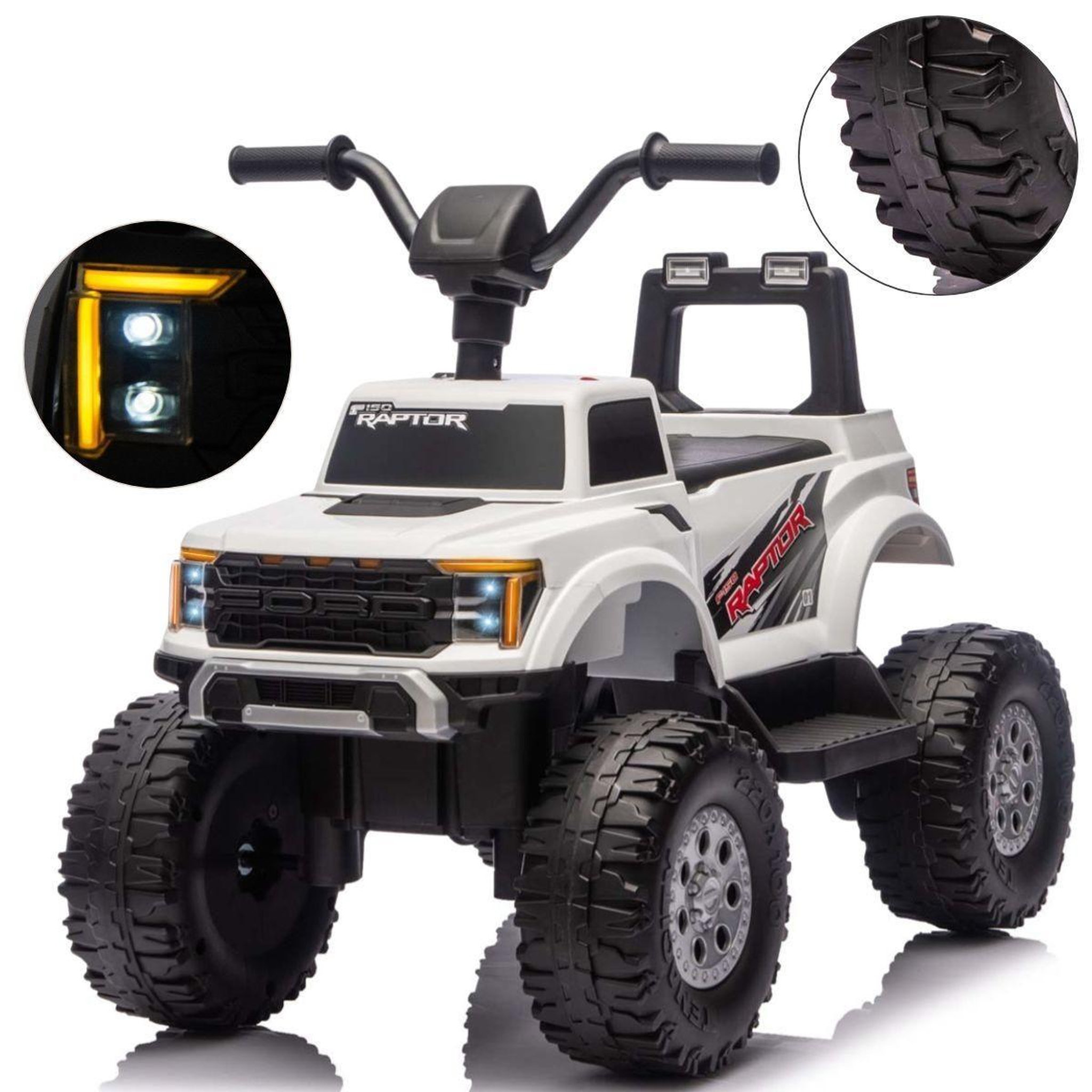 MILLY MALLY Voiture électrique  ford f-150 raptor blanche - 2 moteurs