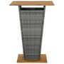 Voir la diapositive 2 : VIDAXL Table de bar Gris 80x80x110 cm Resine tressee et bois d'acacia