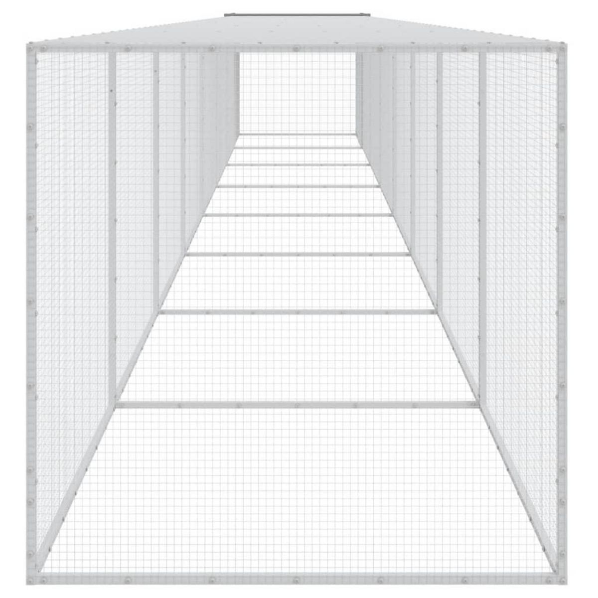 VIDAXL Poulailler avec toit gris clair 803x98x90 cm acier galvanise