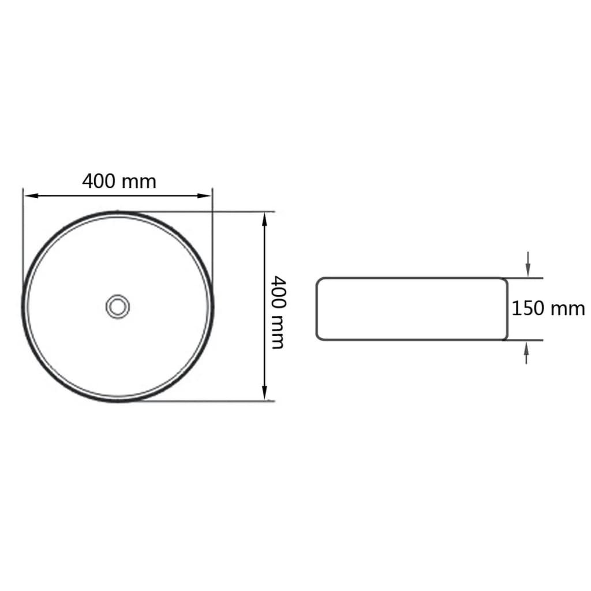 Voir la diapositive 6 : VIDAXL Lavabo rond Ceramique Noir 40 x 15 cm