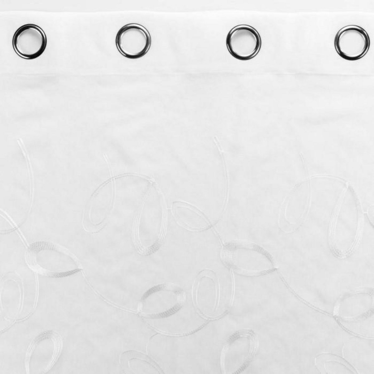 Paris Prix Rideau Voilage à Œillets  Hoops  140x240cm Blanc