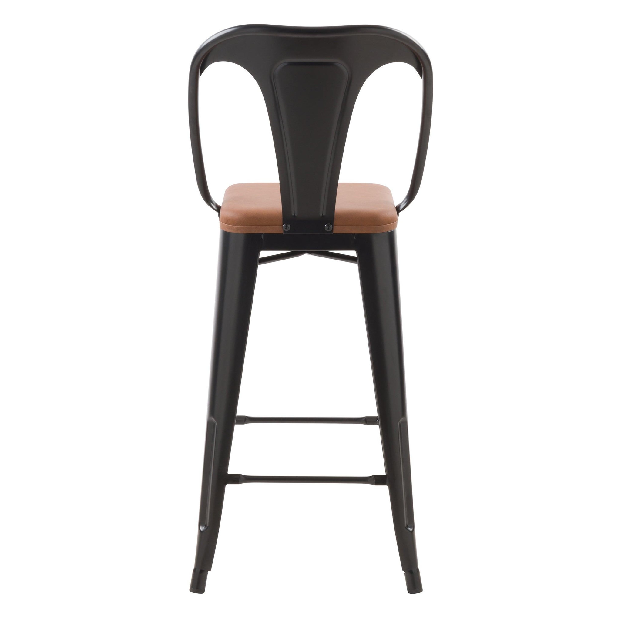 Voir la diapositive 6 : MAISON PAVANE Lot de 2 chaises pour îlot central 68 cm noires et marron-charly