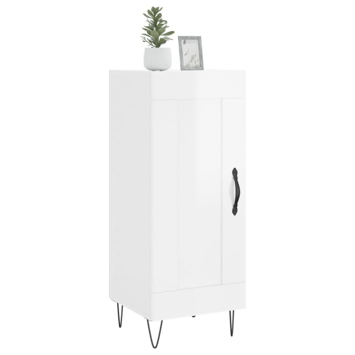 VIDAXL Buffet Blanc brillant 34,5x34x90 cm Bois d'ingenierie