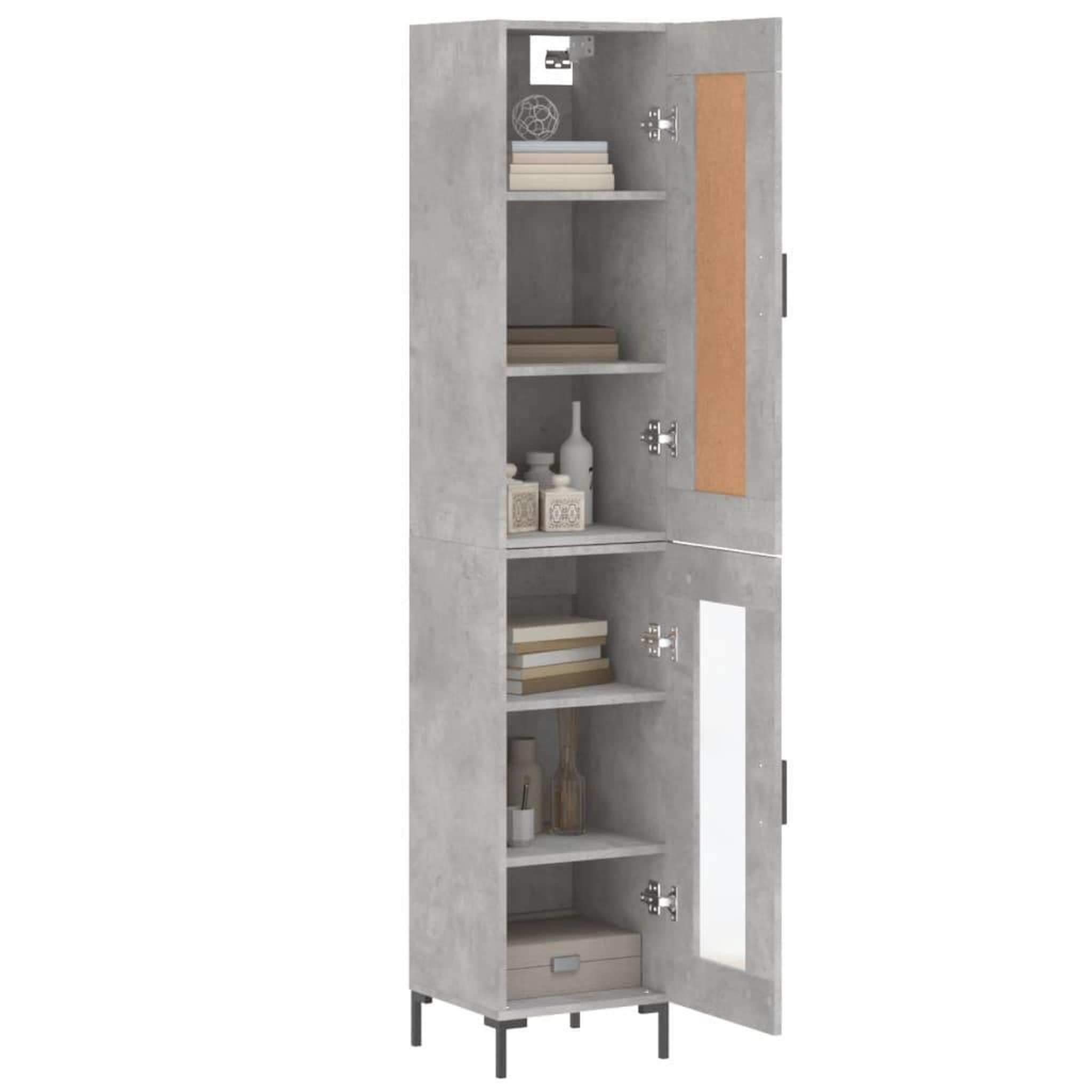 Voir la diapositive 3 : VIDAXL Buffet haut Gris beton 34,5x34x180 cm Bois d'ingenierie