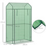 Voir la diapositive 3 : OUTSUNNY Serre de jardin serre à tomates anti-UV dim. 100L x 51l x 170H cm porte zipée déroulante métal thermolaqué PE vert