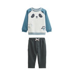Petit Béguin Ensemble enfant sweat et pantalon en molleton Tao. Coloris disponibles : Bleu