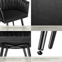 Voir la diapositive 5 : tectake Lot de chaises de salle à manger rembourrée avec revêtement en velours et design noué noir Lot de 2