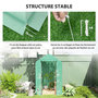Voir la diapositive 5 : OUTSUNNY Serre de jardin 2 tablettes dim. 1,86L x 1,2l x 1,9H m porte déroulante acier PE haute densité 140 g/m² vert