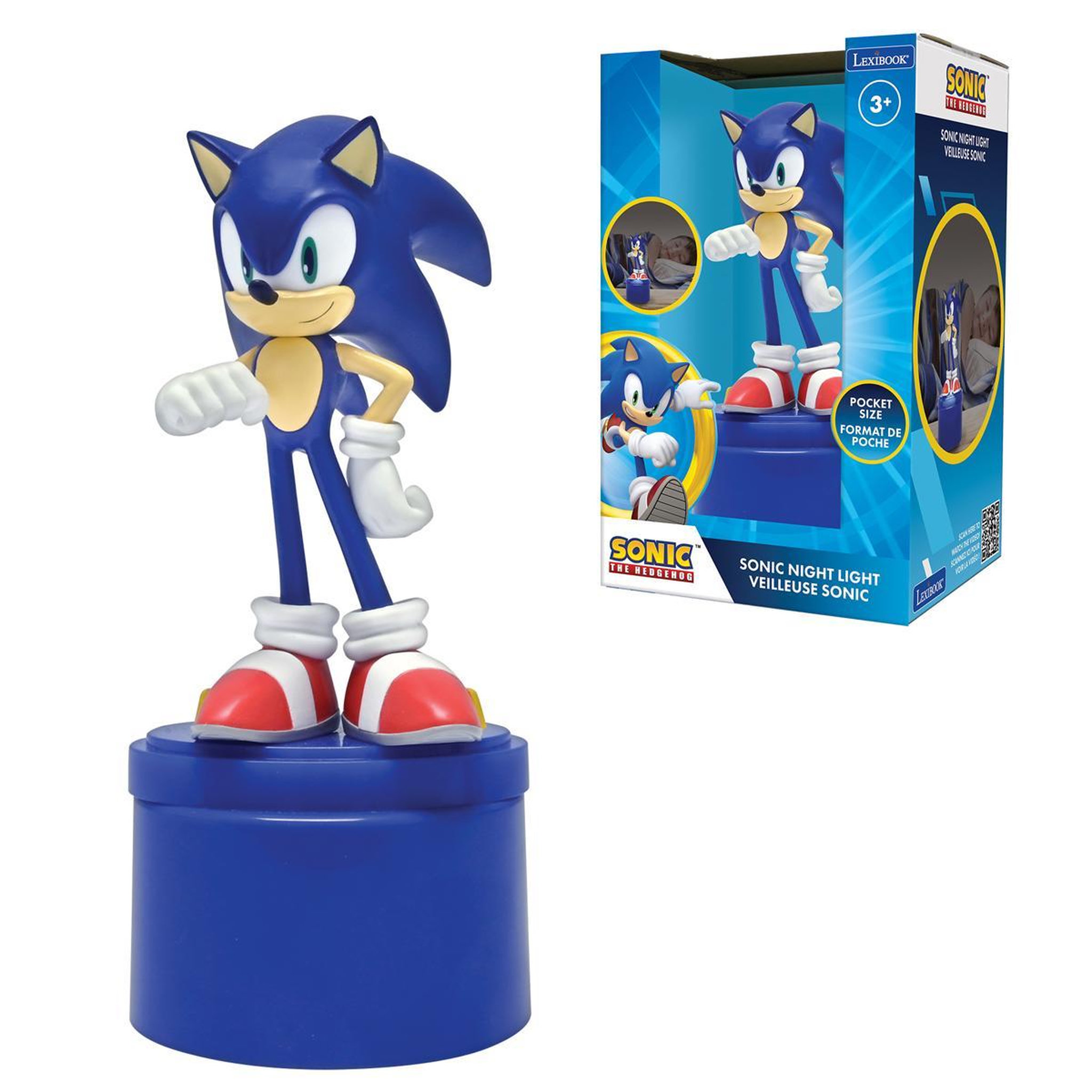 Voir la diapositive 5 : Lexibook Veilleuse Sonic en 3D avec variation de couleurs