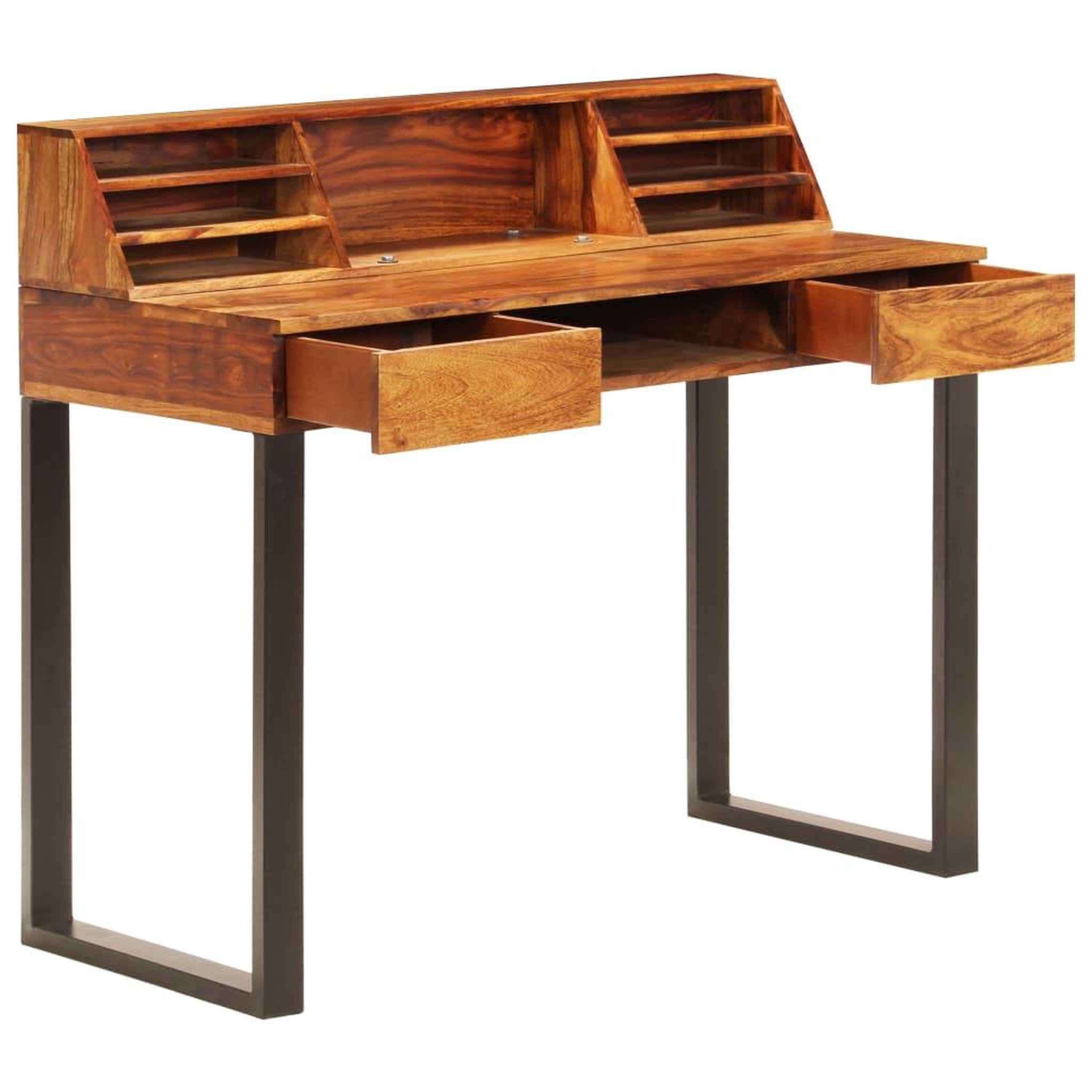 Voir la diapositive 2 : VIDAXL Bureau 110x50x94 cm bois solide de sesham et acier