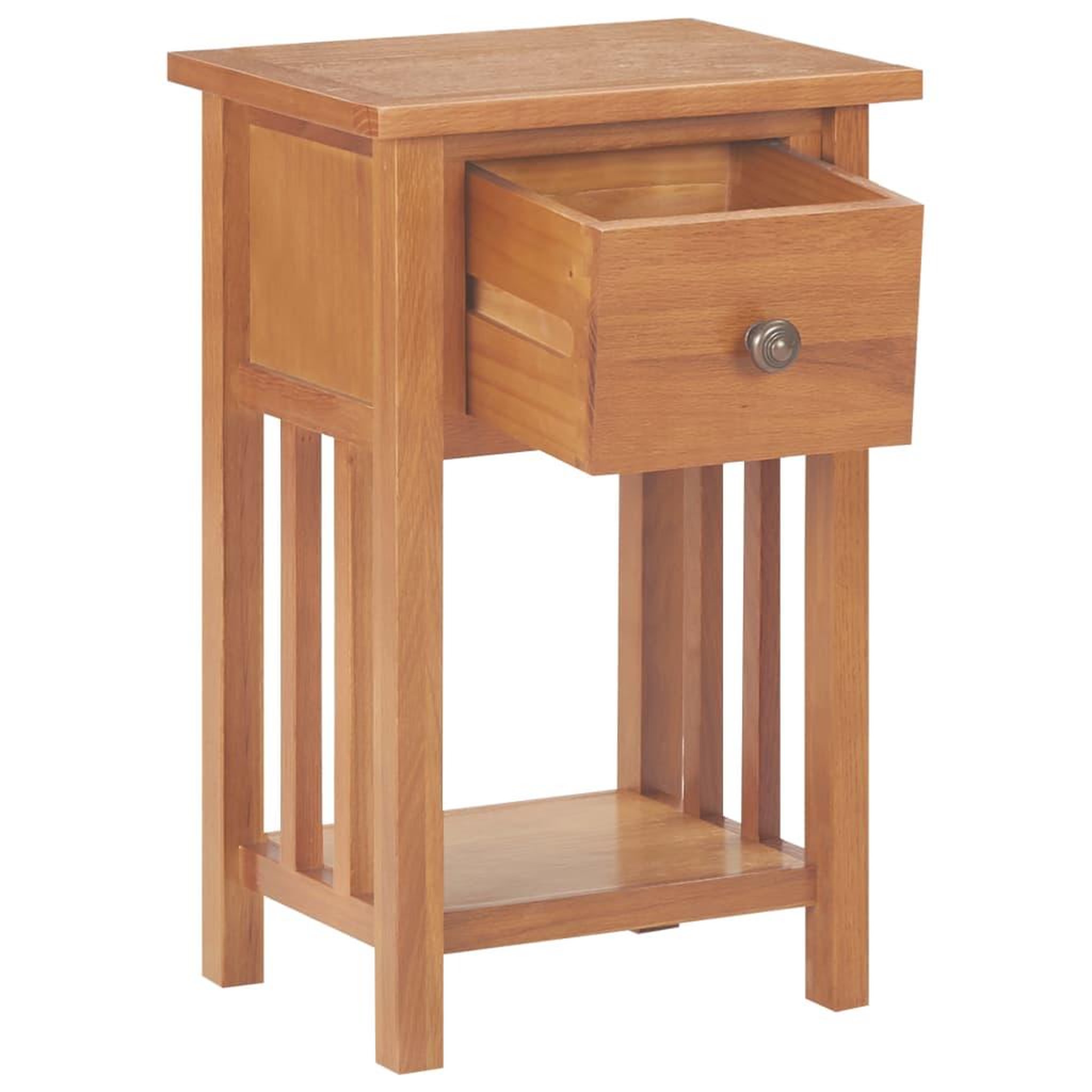 Voir la diapositive 2 : VIDAXL Table a revues avec tiroir 35x27x55 cm bois de chene solide