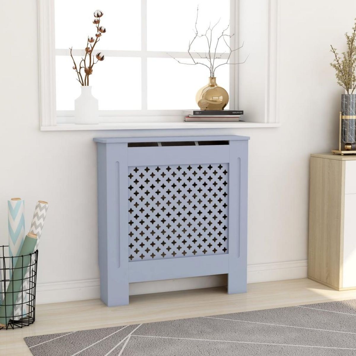 VIDAXL Cache-radiateur MDF Gris 78 cm