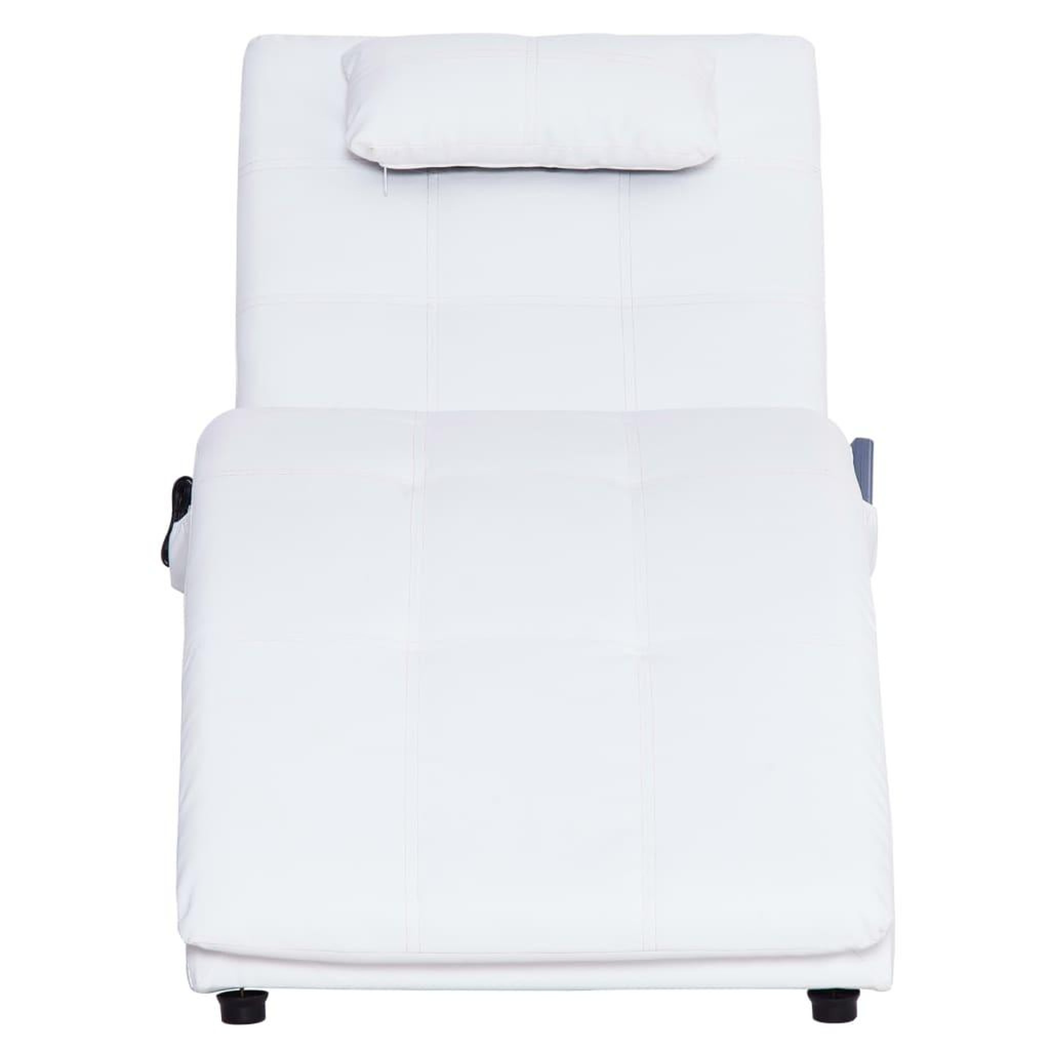Voir la diapositive 5 : VIDAXL Chaise longue de massage avec oreiller Blanc Similicuir