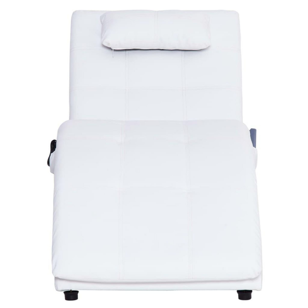 VIDAXL Chaise longue de massage avec oreiller Blanc Similicuir