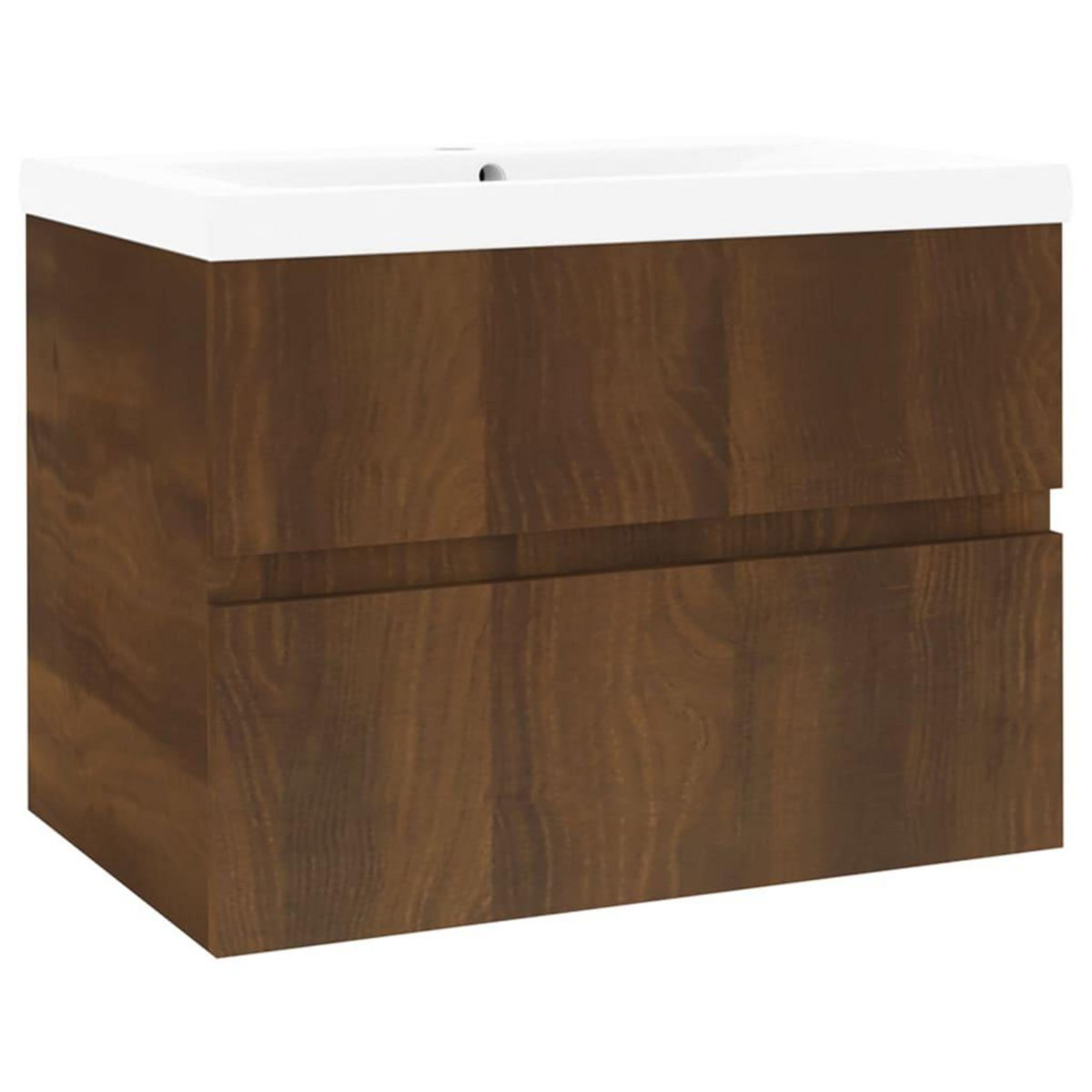 VIDAXL Meuble lavabo avec bassin integre Chene brun Bois d'ingenierie