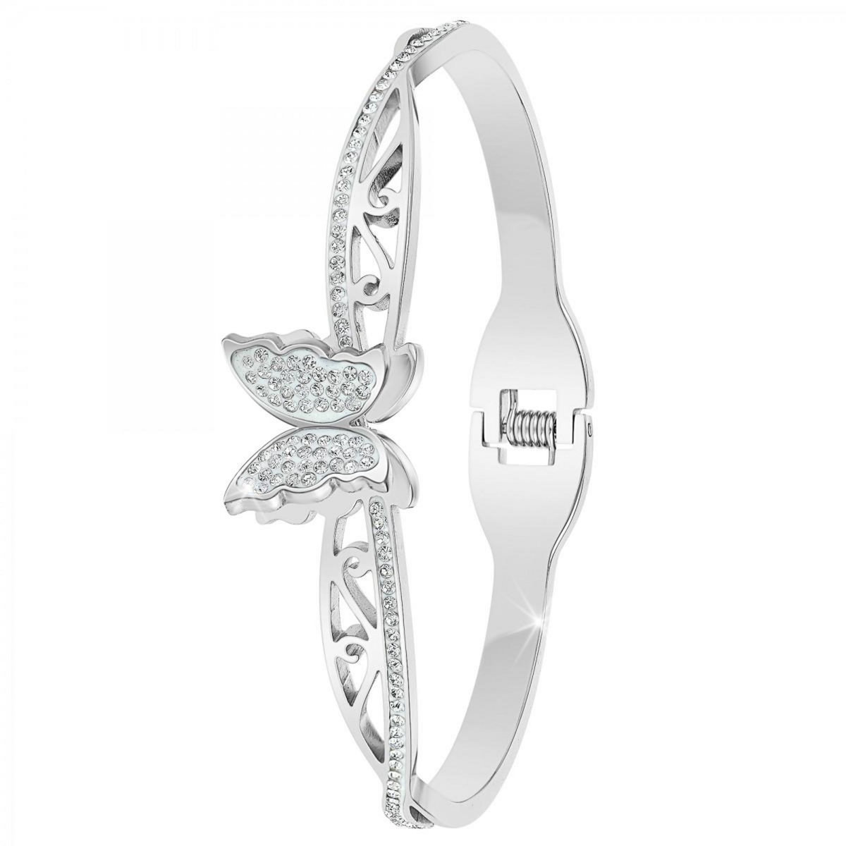 SC CRYSTAL Bracelet papillon par SC Crystal orné de Cristaux scintillants