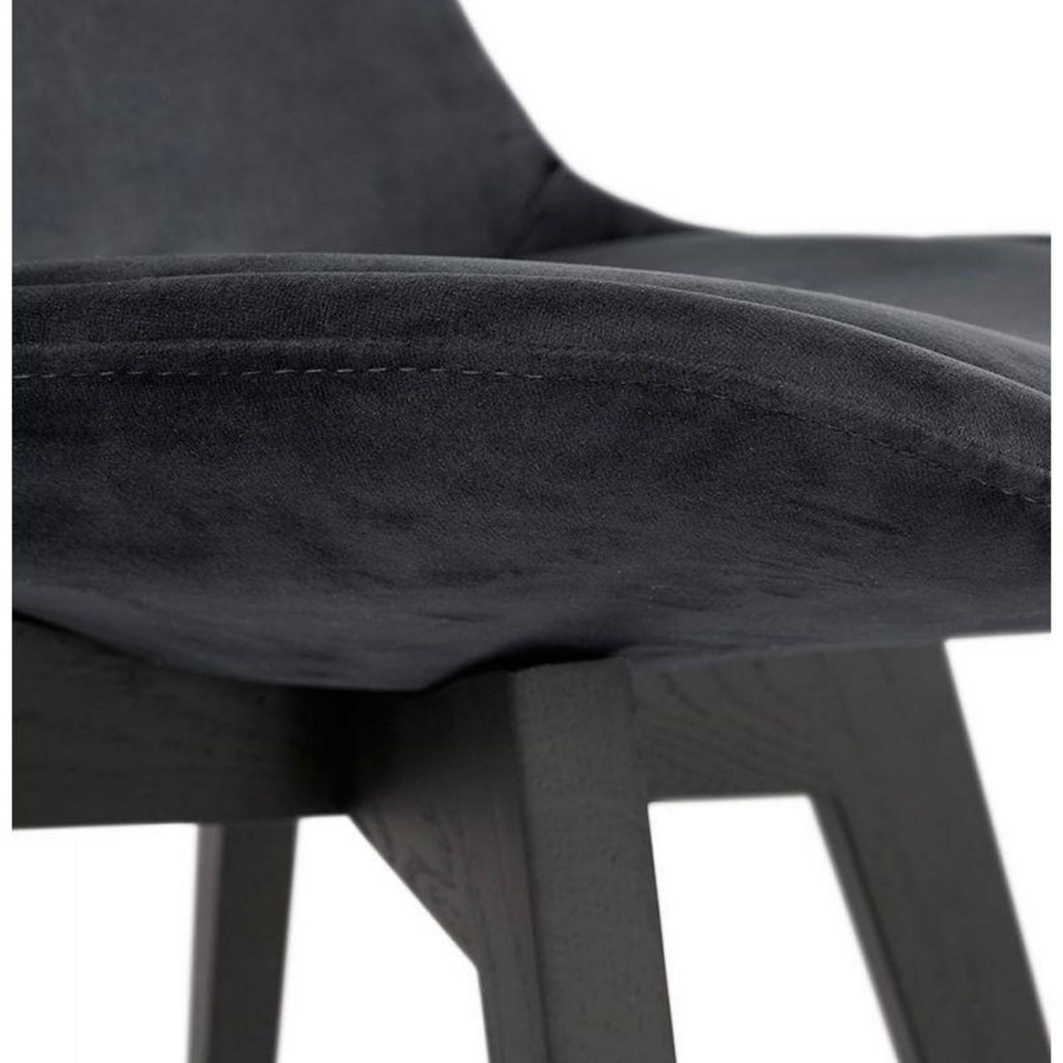 Paris Prix Chaise Design Velours & Bois  Pady  85cm Noir