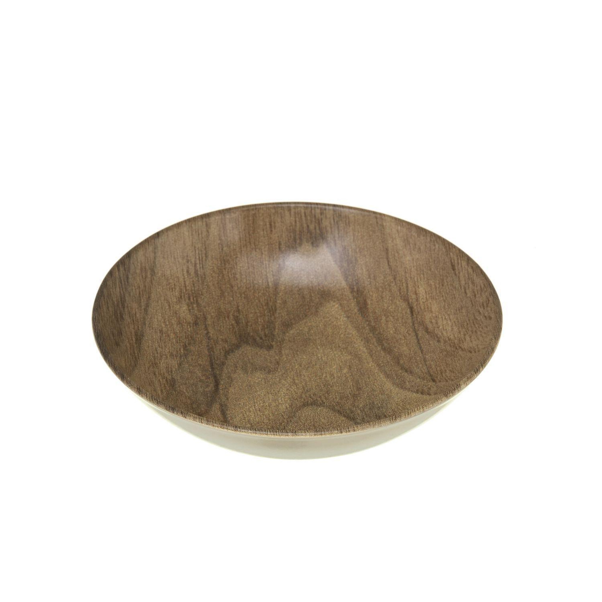 Voir la diapositive 5 : TOILINUX Lot de 2 assiettes creuses effet bois mood - marron