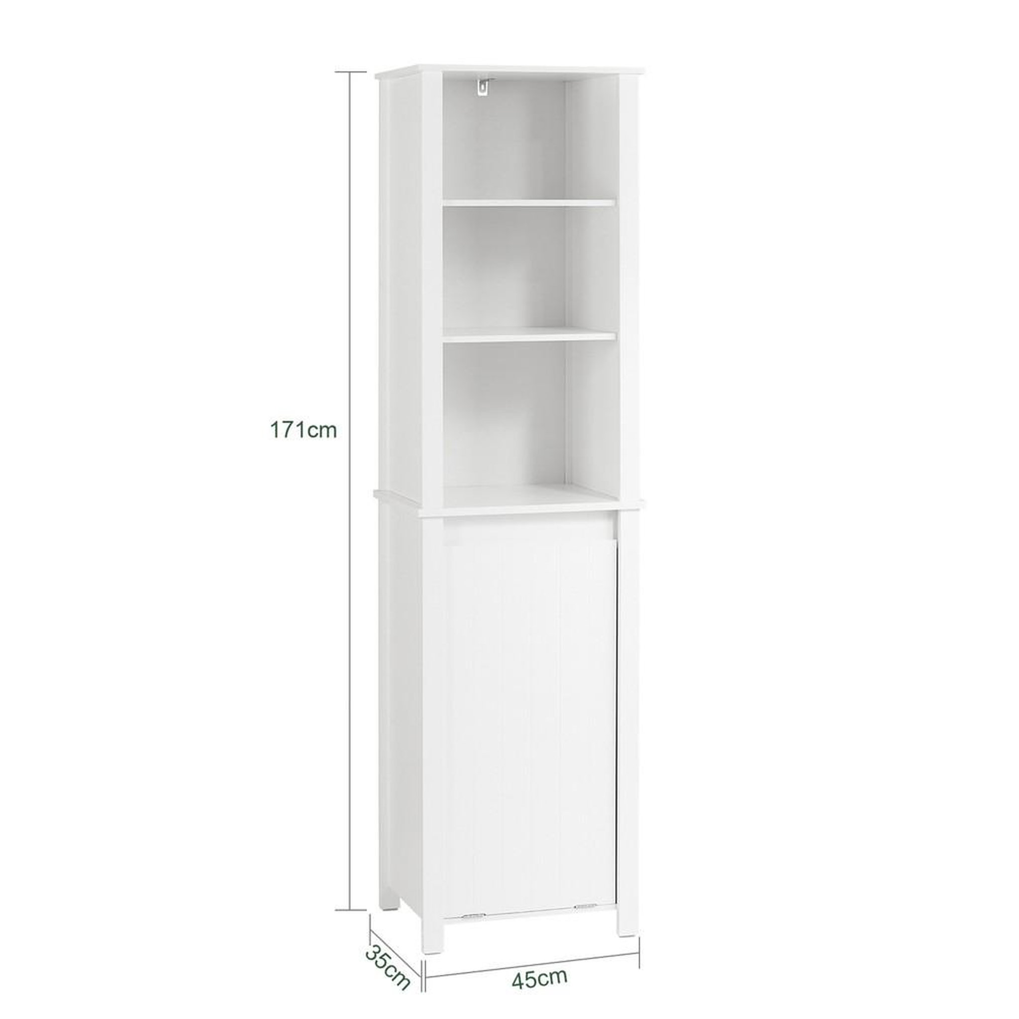 Voir la diapositive 3 : SOBUY SoBuy - Colonne De Salle De Bain à une porte - Blanc - 45x35x171cm - Minimaliste - BZR102-W